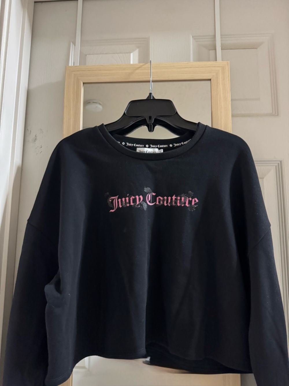 Juicy Couture Black Crewneck Sweatshirt with Pink Logo